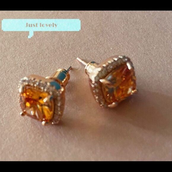 The Champagne Square Earrings 18K Rose Gold - Picture 4 of 9